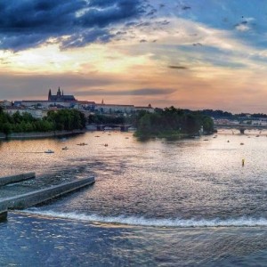 Prague, the Vltava river and Prague Castle