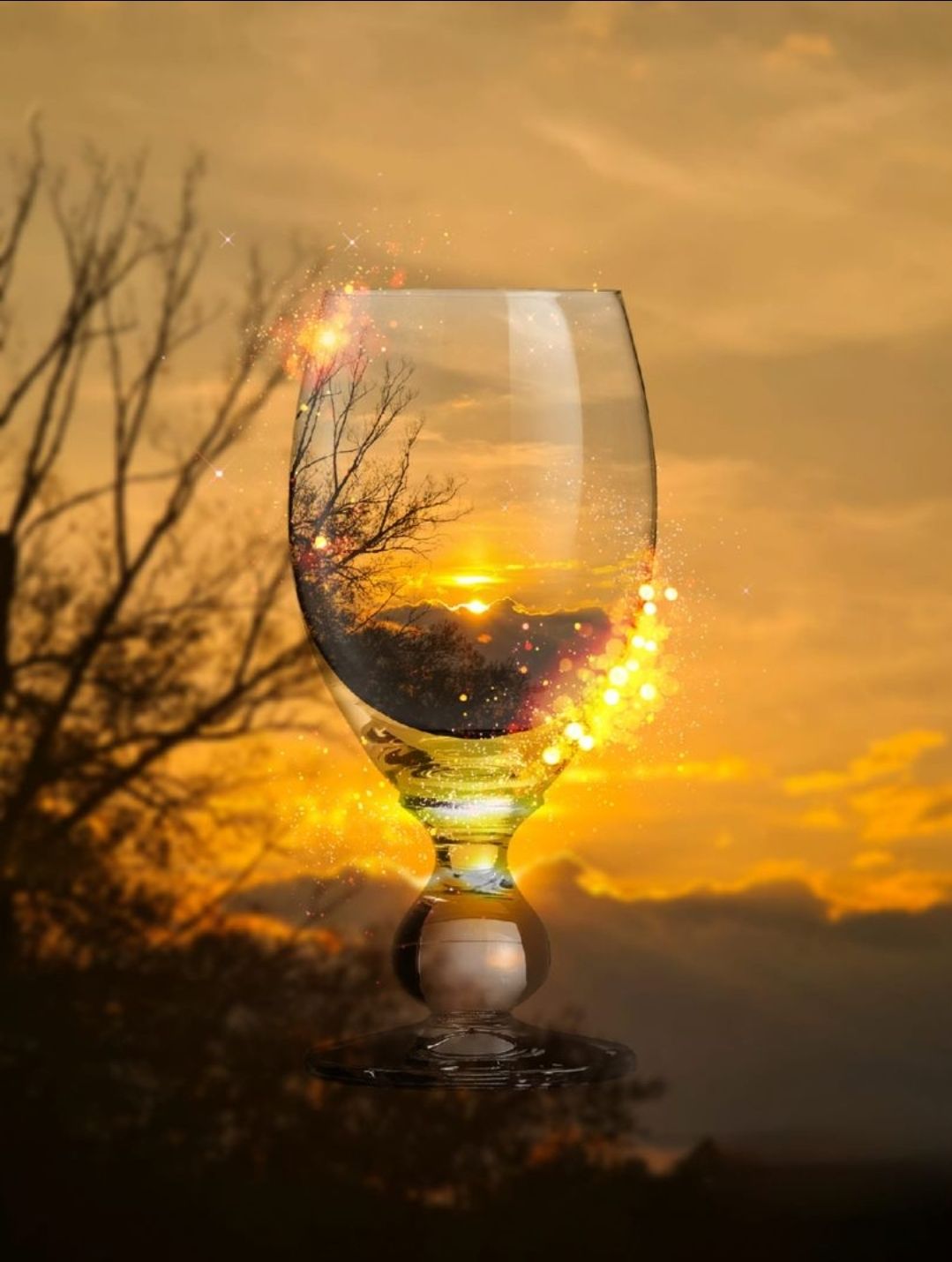 sunset in a glass