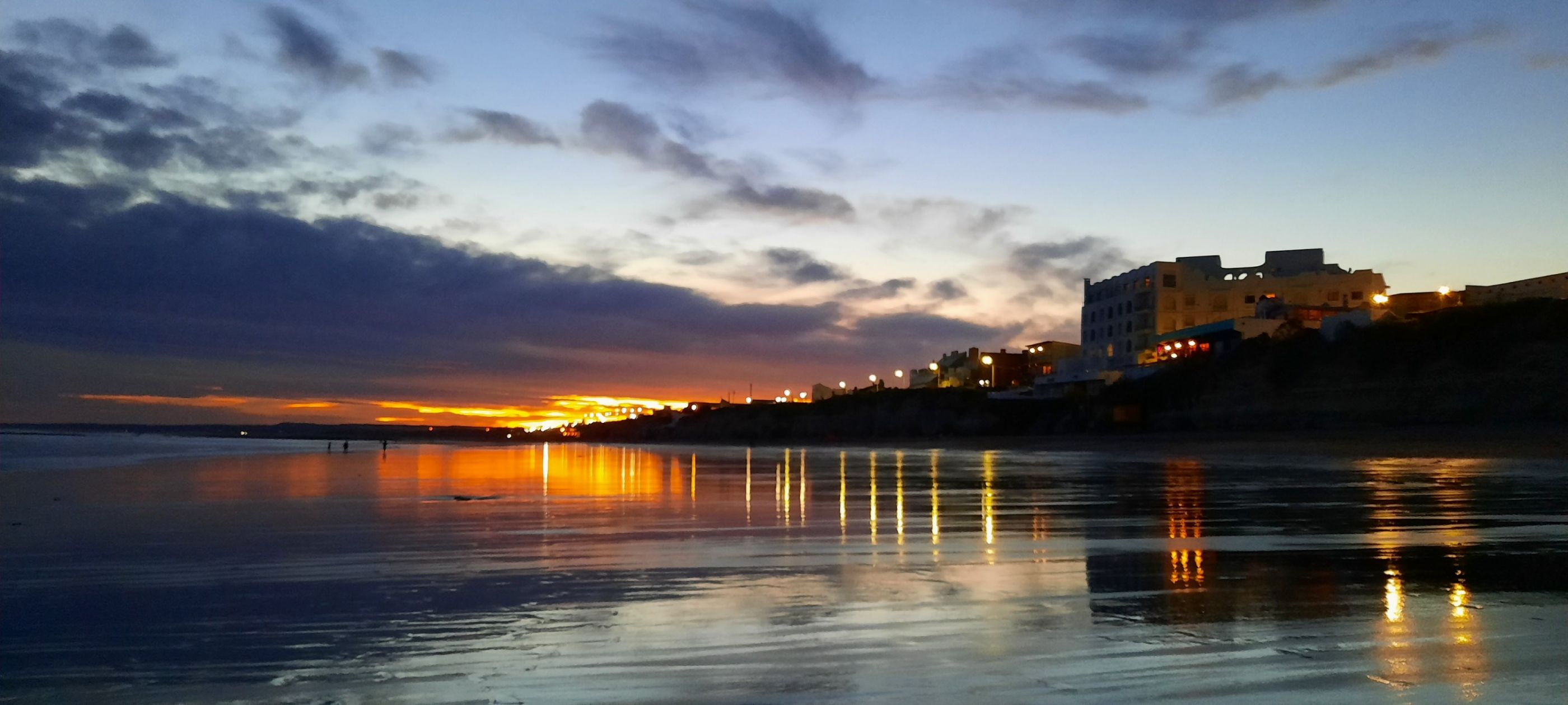 Atardecer en la playa.